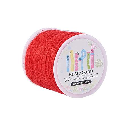 ARRICRAFT 1 Roll(100m, about 100 Yards) Red Colored Jute twine Jute String for Jewelry Making Craft Project, 2mm