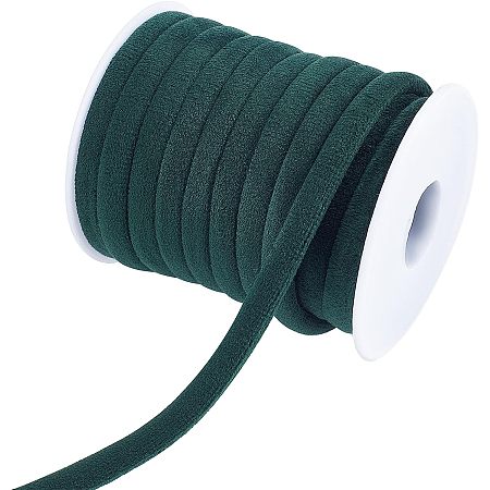 OLYCRAFT 11 Yards 8mm Dark Green Velvet Cord Soft Velvet Round Choker Cord DIY Craft Velvet Ribbon String with Spool for Choker Necklace Jewelry Making Sewing DIY Handmade Christmas Decorations