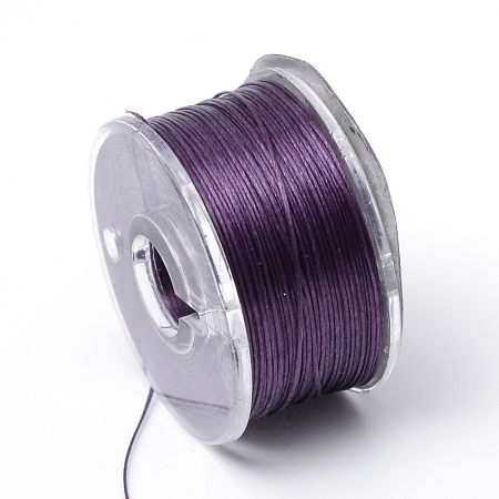 Honeyhandy Special Coated Polyester Beading Threads for Seed Beads, Purple, 0.1mm, about 50yards/roll