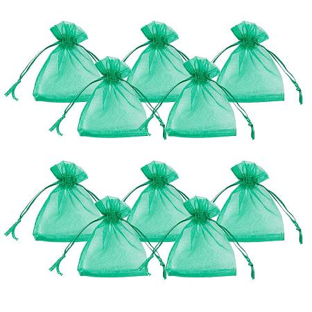 ARRICRAFT About 100pcs Organza Gift Bags Drawstring Pouches for Wedding Party Christmas Warp Favor Gift Bags Green 2.8x3.5''