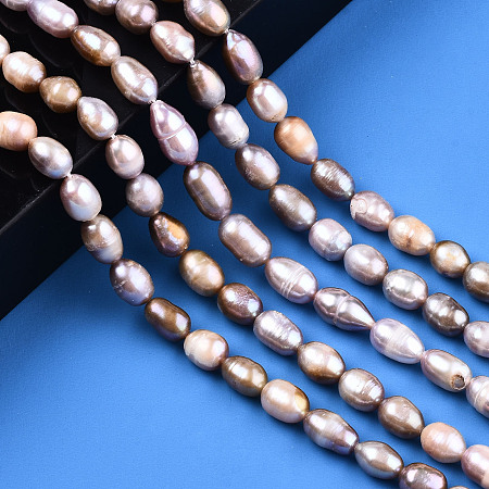 ARRICRAFT Natural Cultured Freshwater Pearl Beads Strands, Oval, Gray, 6~7mm, Hole: 0.7mm, about 35~43pcs/strand, 14.96 inches(38cm)