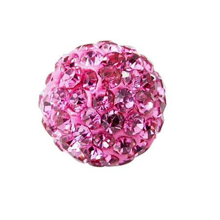 ARRICRAFT 100 Pcs 8mm Disco Ball Clay Beads Pave Rhinestones Spacer Round Beads fit Shamballa Bracelet and Necklace Rose