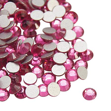 NBEADS About 1440pcs/bag Rose Back Plated Faceted Half Round Grade A Glass Flat Back Rhinestone for Nails Decoration Crafts Eye Makeup, 1.9~2mm