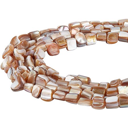 CHGCRAFT 54~57pcs/Strand 5 Strands Irregular Natural Healing Energy Beads Free-Form Irregular Natural Mother-of-Pearl Beads