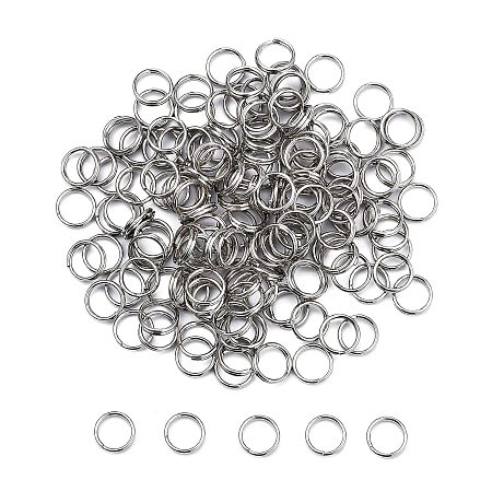 Honeyhandy 304 Stainless Steel Split Rings, Double Loops Jump Rings, Stainless Steel Color, 8x1.5mm