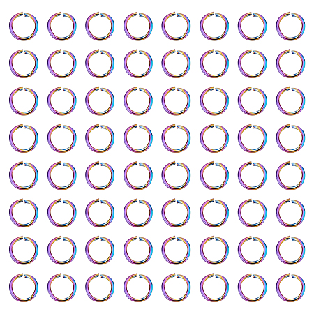 UNICRAFTALE 100Pcs 6mm Rainbow Color 304 Stainless Steel Open Jump Rings Round Ring 18 Gauge Open Jump Rings Metal Rings for Bracelet Necklace Jewlery Making