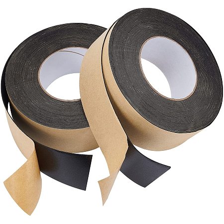 SUPERFINDINGS 2 Rolls Total 65.6 Feet Wide Size Window Foam Strip 1.97Inch Width Single-Sided Adhesive EVA Seal Foam Strip Soundproofing Sealing Tape for Doors and Windows Insulation