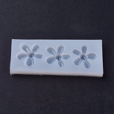 Honeyhandy Silicone Molds, Resin Casting Molds, For UV Resin, Epoxy Resin Jewelry Making, Flower, White, 40x101x9mm, Inner Size: 28mm