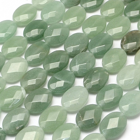 ARRICRAFT Faceted Oval Natural Green Aventurine Beads Strands, 17x13x6mm, Hole: 1mm, about 13pcs/strand, 8.26 inch