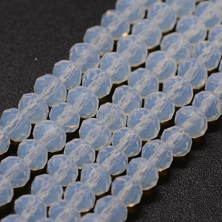 Honeyhandy Opalite Bead Strands, Rondelle, Faceted, Azure, 2~3x2mm, Hole: 1mm, about 200pcs/strand, 17.32 inch