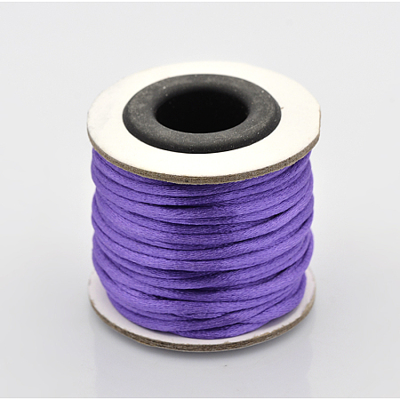 Honeyhandy Macrame Rattail Chinese Knot Making Cords Round Nylon Braided String Threads, Mauve, 2mm, about 10.93 yards(10m)/roll