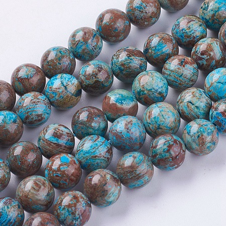 Arricraft Natural Chrysocolla Beads strands, Round, Dyed & Heated, 4mm, Hole: 0.8mm, about 99pcs/strand