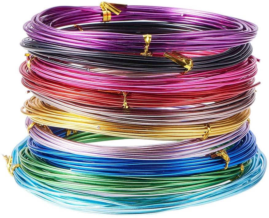 Random Color PandaHall Elite 10 Rolls Colored Aluminum Craft Wire 20 Guage Flexible Metal Artistic Floral Jewely Beading Wire 10 Colors for DIY Jewelry Craft Making Each Roll 16 Feet 