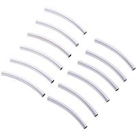 PandaHall Elite 200pcs 30mm Curved Noodle Tube Spacer Beads Silver Sleek Twist Curved Long Tube Beads for DIY Jewelry Making, 2.5mm Hole