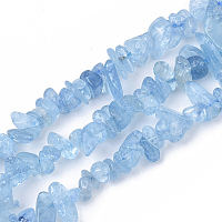Honeyhandy Natural Aquamarine Beads Strands, Chip, Grade A, 5~15x5~10x2~7mm, Hole: 1mm, about 130~140 pcs/Strand, 15.75 inch(40cm)