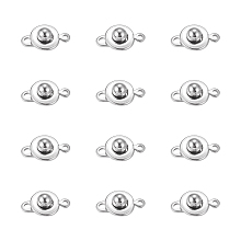 Unicraftale 304 Stainless Steel Snap Clasps, Stainless Steel Color, 15.5x10x5mm, Hole: 1.5mm, 20pcs/box