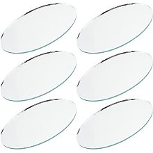 OLYCRAFT 6Pcs 5x3 Inch Mini Oval Mirror Glass 3mm Small Oval Mirror Oval Glass Table Top Craft Mirror Oval Glass Mirror for Display Figurines, Souvenirs, DIY Craft Projects