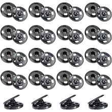 UNICRAFTALE 20 Sets Stainless Steel Sew-on Snap Buttons Garment Buttons Electrophoresis Black Snap Fastener Buttons for Jewelry Making Hollow Round Metal Sewing Accessories for Sewing Crafts