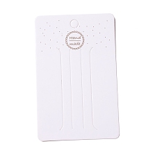 Honeyhandy Paper Hair Clip Display Cards, Rectangle with Word Handmade, White, 11x7x0.03cm, Hole: 8mm