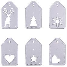 BENECREAT 6PCS Metal Cutting Dies Carbon Steel Frame Embossing Stencils Template Mold for DIY Scrapbooking Album Paper Card Decor Craft, Christmas Style