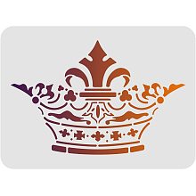 FINGERINSPIRE Crown Stencils Template 11.6x8.3 inch Plastic Crown Pattern Drawing Painting Stencils Rectangle Reusable Stencils for Painting on Wood, Floor, Wall and Tile