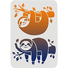 FINGERINSPIRE Sloth Stencil for Painting 11.7x8.3 inch Slow Down Sloth Drawing Stencil Reusable DIY Sloth Stencil Animal Beer Stencil for Painting on Wood Tile Paper Fabric Floor Wall