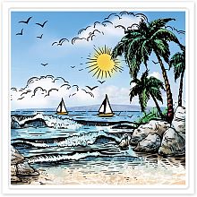 GLOBLELAND Seaside Clear Stamps for DIY Scrapbooking Marine and Beach Silicone Clear Stamp Seals Transparent Stamps for Cards Making Photo Album Journal Home Decoration