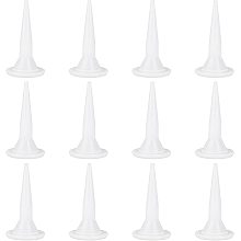 FINGERINSPIRE 12 pcs Caulking Nozzle Cones White Silicone Nozzles for Caulking Gun Reusable Caulk Nozzle Applicator Durable Cone Nozzle Caulking Tool for Glass Cement Beautifying, Fastener（Hole: 3mm）