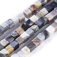 Honeyhandy Natural Polychrome Jasper/Picasso Stone/Picasso Jasper Beads Strands, Cube, 4~4.5x4~4.5x4~4.5mm, Hole: 0.8mm, about 96pcs/strand, 15.75 inch(40cm)