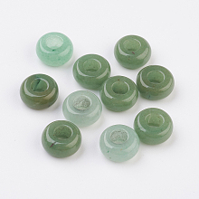 Honeyhandy Natural Green Aventurine European Beads, Large Hole Beads, Rondelle, 12x6mm, Hole: 5mm