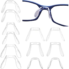 GORGECRAFT 6 Styles 24PCS U Shaped Eyeglasses Nose Pads Bridge Plastic Anti Slip Soft Eye Glasses Nose Support Plug-in Air Chamber Retainers Strap Pieces Set for Eyeglasses Sunglasses Accessories