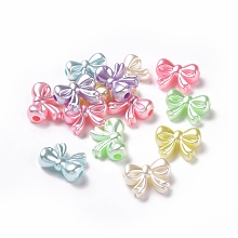 Honeyhandy Imitation Pearl Acrylic Beads, Bowknot, Mixed Color, 15.3x19.6x8mm, Hole: 3.3mm, about 595pcs/500g