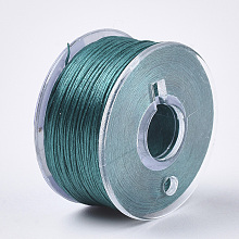 Honeyhandy Special Coated Polyester Beading Threads for Seed Beads, Dark Cyan, 0.1mm, about 50yards/roll