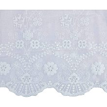 GORGECRAFT 2 Yards Lace Roll White Cotton Lace Trim Fabric 11.33 Wide for Scalloped Edge Decorations for Dress Tablecloth Curtain Hair Band