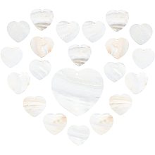 SUNNYCLUE 1 Box 20Pcs Heart Shape Shell Charms Freshwater Shell Pendants Seashell Love Jewellery Charm Accessories for DIY Earring Necklace Bracelet Jewellery Making Crafting