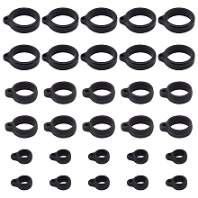 GORGECRAFT 30PCS 3 Sizes Anti-Lost Silicone Rubber Ring Black Adjustable Band 20mm/ 13mm/ 8mm Inner Diameter Loss-proof Pendant Holder for Pens Protective Device Keychains Office Daily Sport Supplies