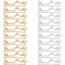 UNICRAFTALE 20Pcs 2 Color Massif Stainless Steel Links Connectors Link Charm Jewelry Connector Charms 1.2mm Double Hole Pendant Link Connector Metal Pendant for Jewelry Making