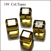 Honeyhandy Imitation Austrian Crystal Beads, Grade AAA, Faceted, Cube, Olive, 8x8x8mm(size within the error range of 0.5~1mm), Hole: 0.9~1.6mm