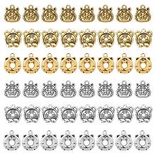 SUPERFINDINGS 48Pcs 3 Styles Cartoon Tiger Pendant Tibetan Style Alloy Tiger Dangle Charms 2 Colors Animal Tiger Head Charms Pendant for Necklace Bracelet Jewelry Makings