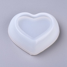 Honeyhandy DIY Heart Dish Silicone Molds, Resin Casting Molds, For UV Resin, Epoxy Resin Jewelry Making, White, 72x83x25mm, Inner Size: 57x72mm and 41x51mm.