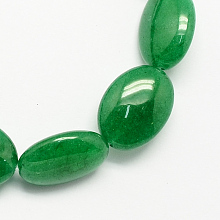 Honeyhandy Flat Oval Gemstone Dyed Natural Malaysia Jade Stone Beads Strands, Sea Green, 18x13x6mm, Hole: 1.2mm, about 22pcs/strand, 15.7 inch