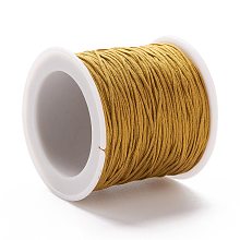 Honeyhandy Braided Nylon Thread, DIY Material for Jewelry Making, Goldenrod, 0.8mm, 100yards/roll