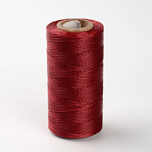 Honeyhandy Flat Waxed Polyester Cords, Dark Red, 1x0.3mm, about 284.33 yards(260m)/roll