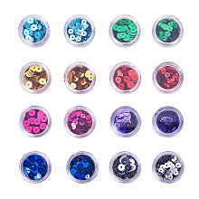 Olycraft Ornament Accessories Plastic Paillette Beads, Sequins Beads, Disc, Mixed Color, 15x30mm