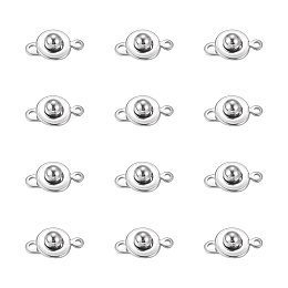 Unicraftale 304 Stainless Steel Snap Clasps, Stainless Steel Color, 15.5x10x5mm, Hole: 1.5mm, 20pcs/box