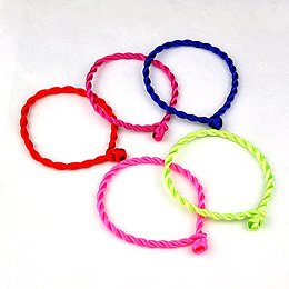 Honeyhandy Nylon Rattail Satin Cord Bracelet Making, Mixed Color, 190x3mm