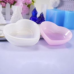 Honeyhandy DIY Heart Dish Silicone Molds, Resin Casting Molds, For UV Resin, Epoxy Resin Jewelry Making, White, 72x83x25mm, Inner Size: 57x72mm and 41x51mm.