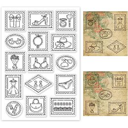 PandaHall Elite Women Wearing Stamps, Dress Crafts Clear Stamps Heels Silicone Seal Stamps Bag Rubber Stamps for Card Making Photo Album Journal DIY Scrapbooking, 6.2x4.3inch