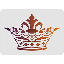 FINGERINSPIRE Crown Stencils Template 11.6x8.3 inch Plastic Crown Pattern Drawing Painting Stencils Rectangle Reusable Stencils for Painting on Wood, Floor, Wall and Tile