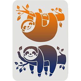 FINGERINSPIRE Sloth Stencil for Painting 11.7x8.3 inch Slow Down Sloth Drawing Stencil Reusable DIY Sloth Stencil Animal Beer Stencil for Painting on Wood Tile Paper Fabric Floor Wall